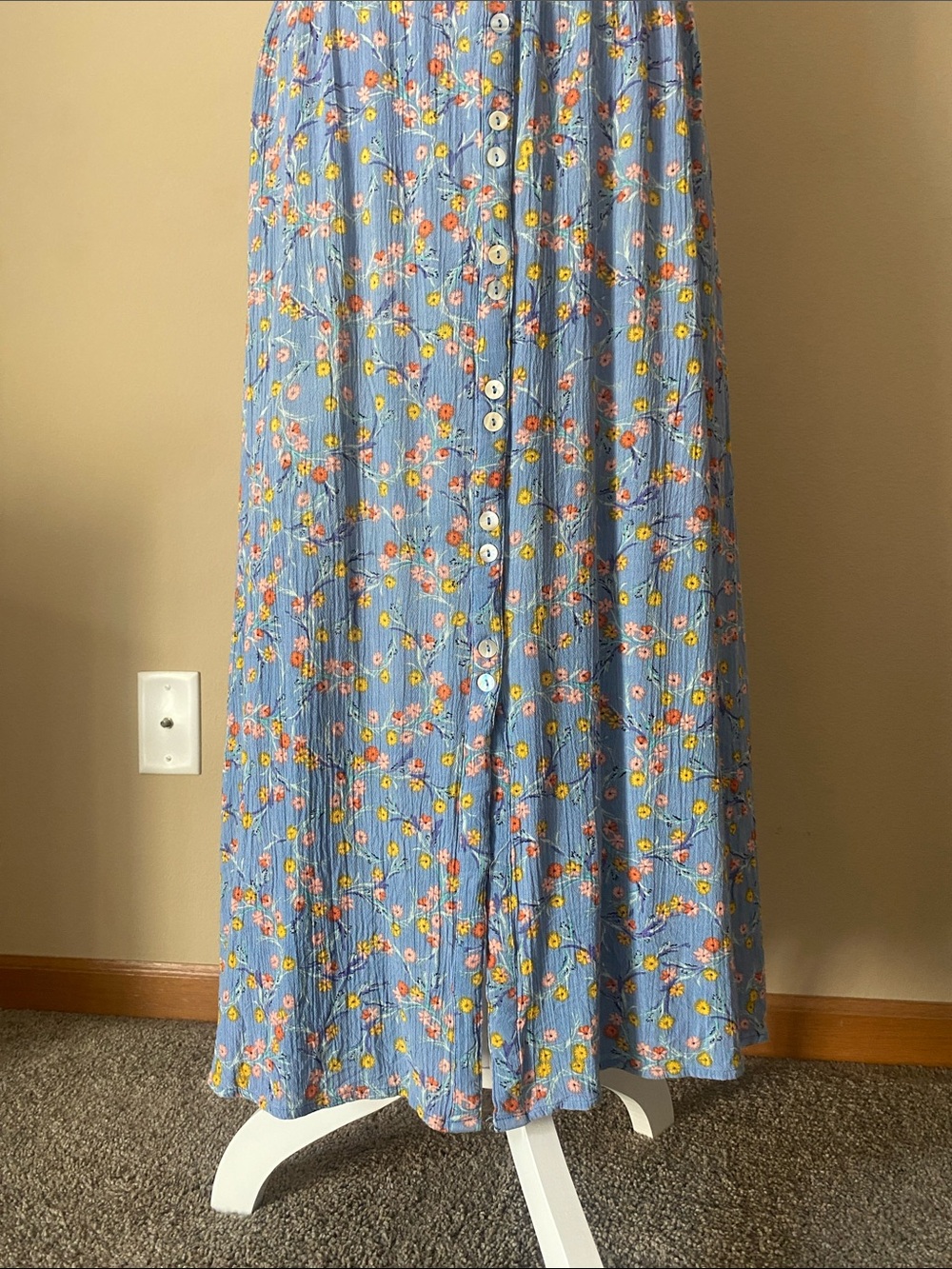 Urban Outfitters Blue Floral Maxi Skirt Medium - Picture 3 of 6